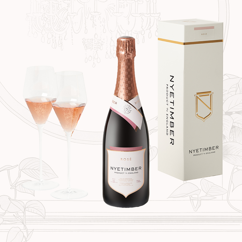 ROSE GLASSES, BOTTLE AND BOX ANGLED 1X1