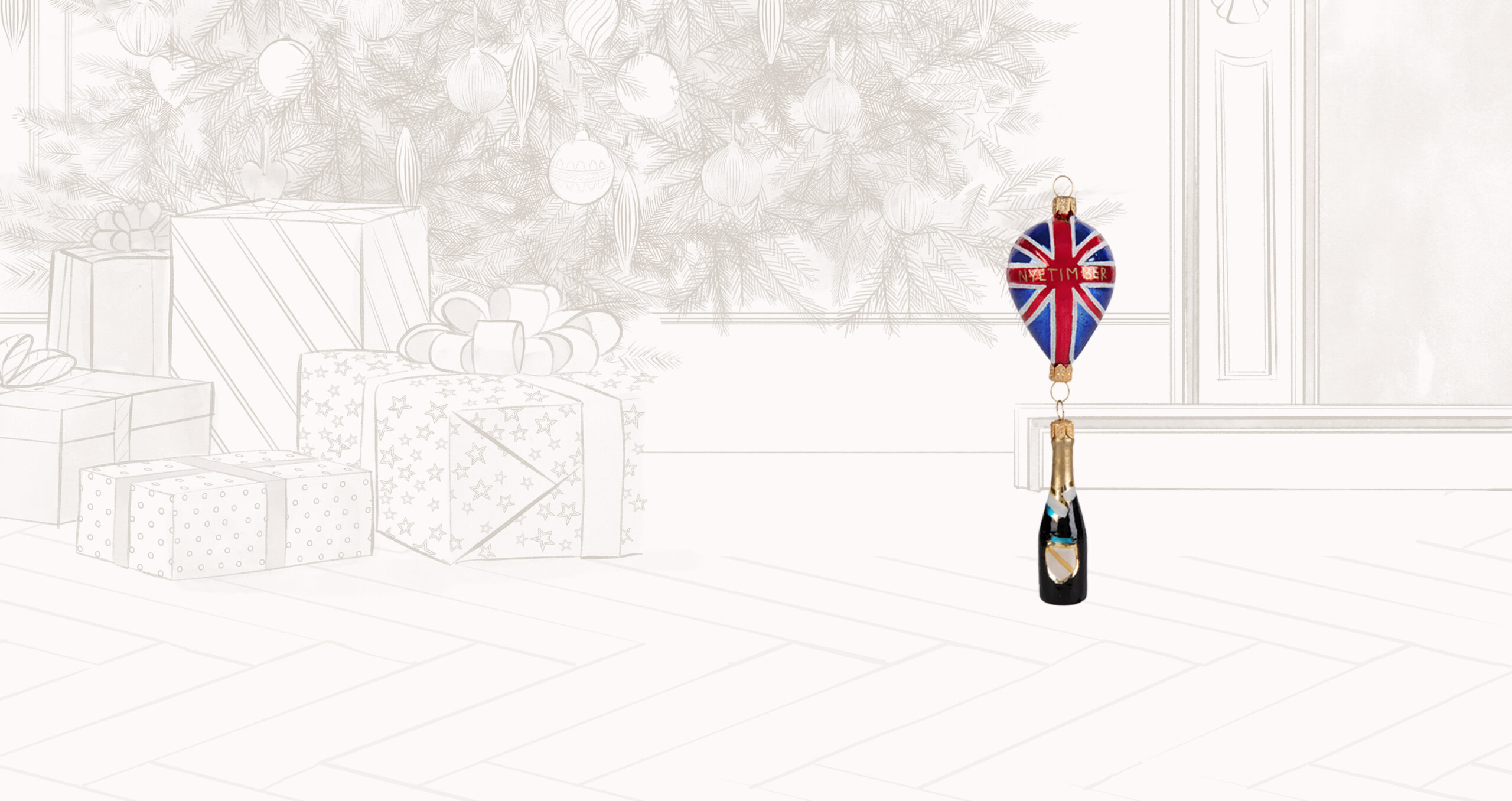 Nyetimber Hot Air Balloon Bauble