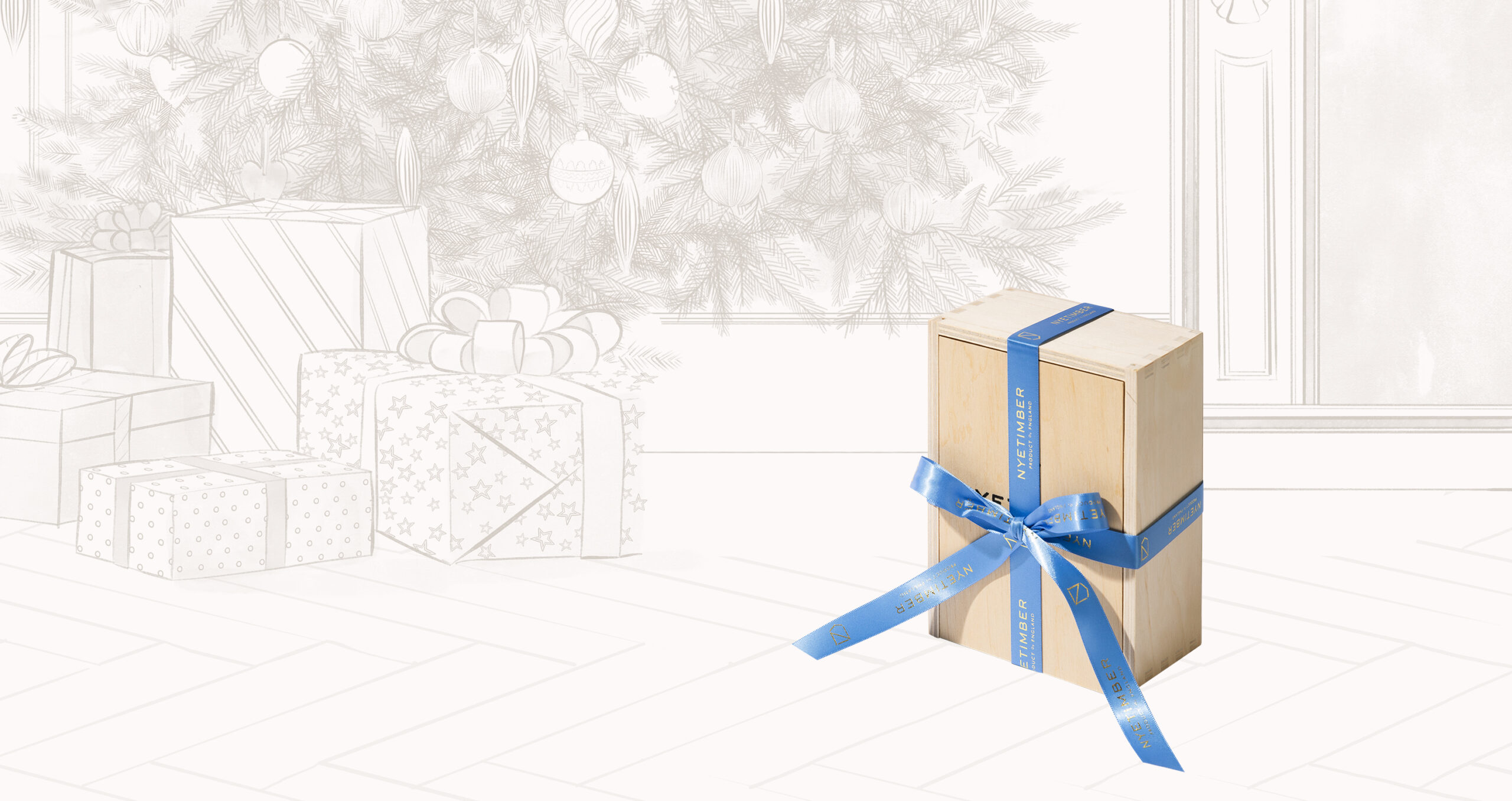 Nyetimber Ice Bucket Bauble Wooden Gift Box