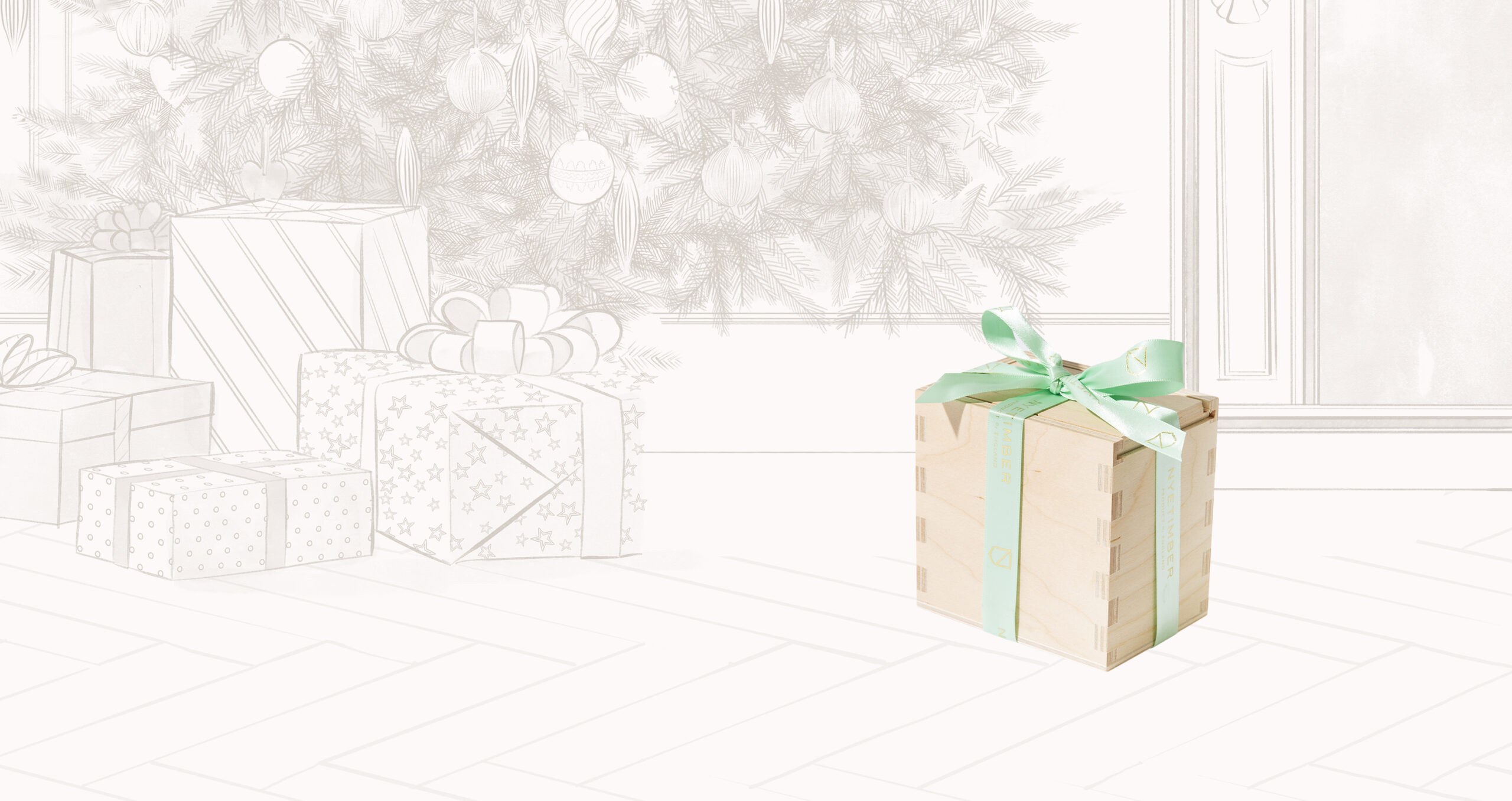 Nyetimber Bus Bauble Wooden Gift Box