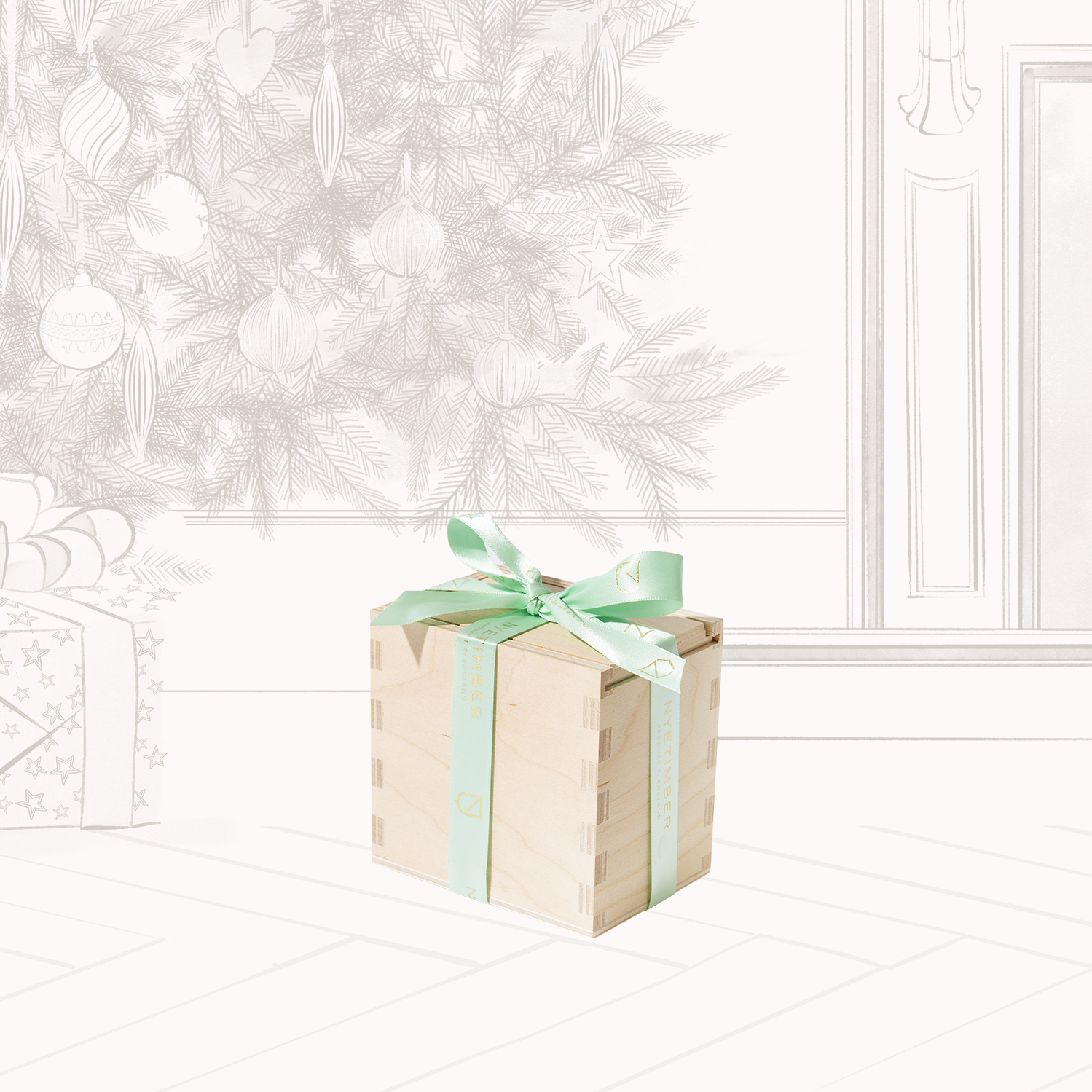 Nyetimber Bus Bauble Wooden Gift Box