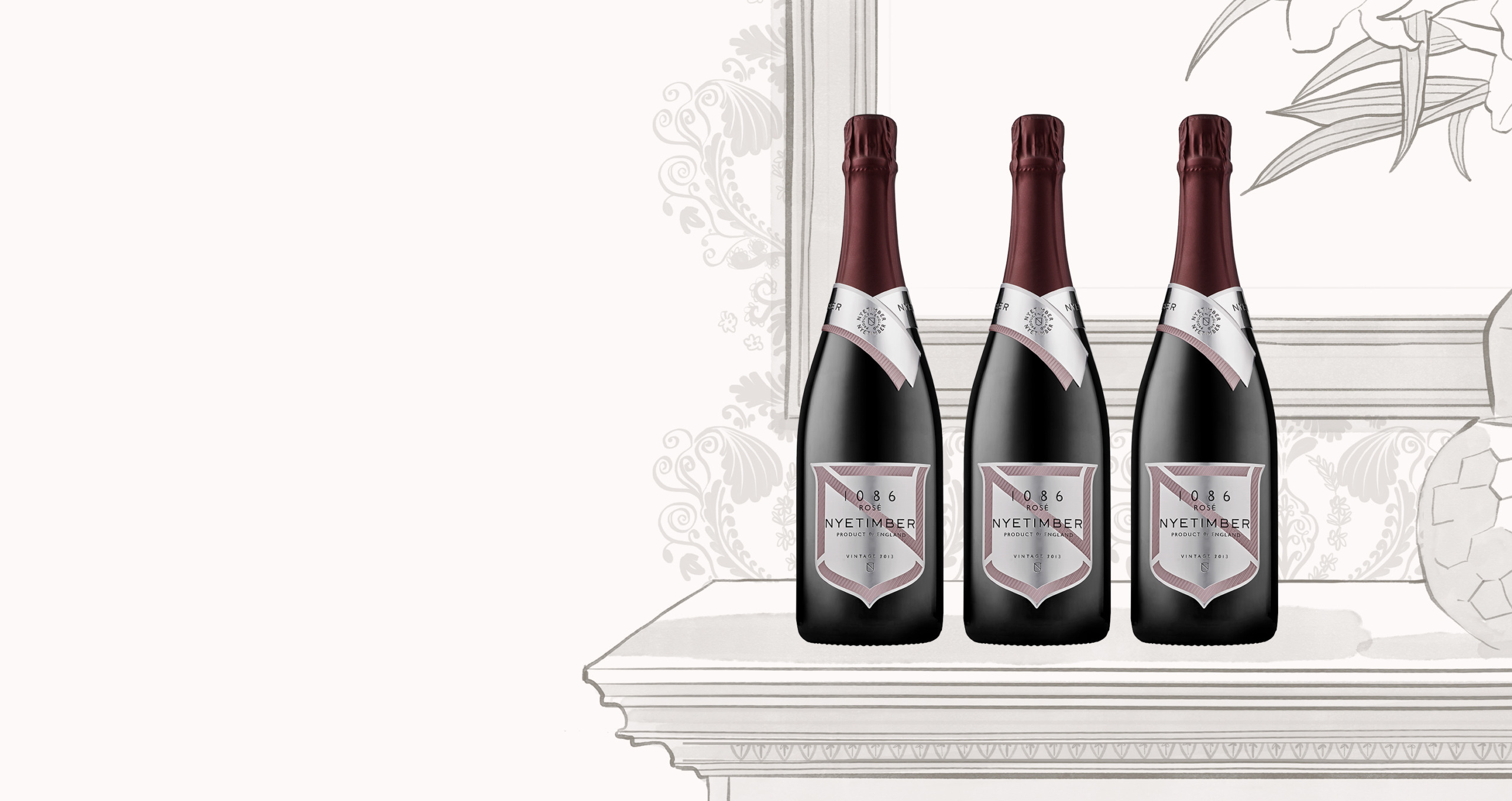 1086 by Nyetimber Rose Trio Case