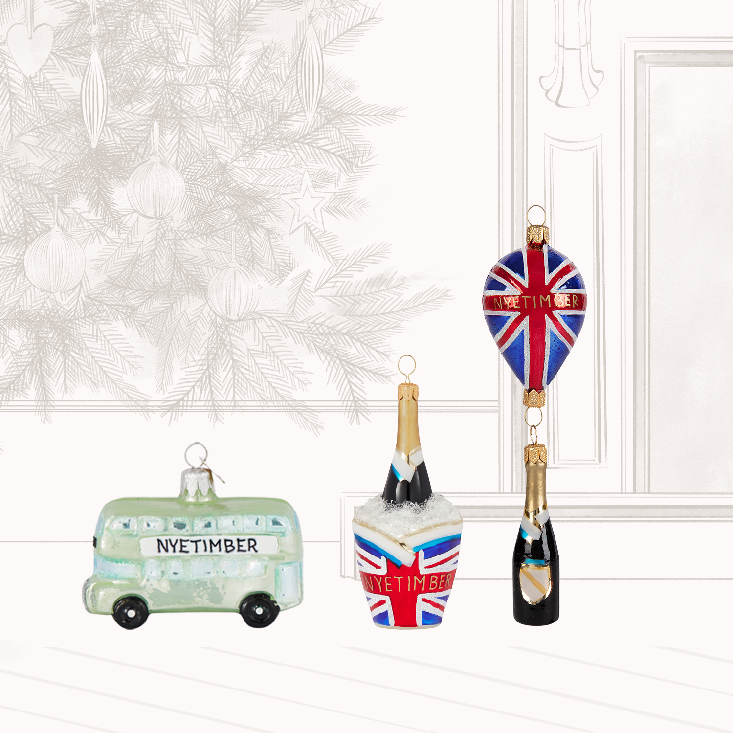 Nyetimber Christmas Bauble Trio